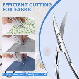 Therwen 6 Inch Curved Embroidery Scissors, Double Curved Scissors Stainless Steel for Machine Embroidery, Fabric Stitches, Sewing & Crafting, Comfortable & reliable & Easy to Use