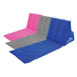 CKB LTD Portable Travel Inflatable Lounger with Wedge Shape Back Cushion Outdoor Lazy Wedge - Perfect for Reading in the Garden Camping and Festivals (Blue)