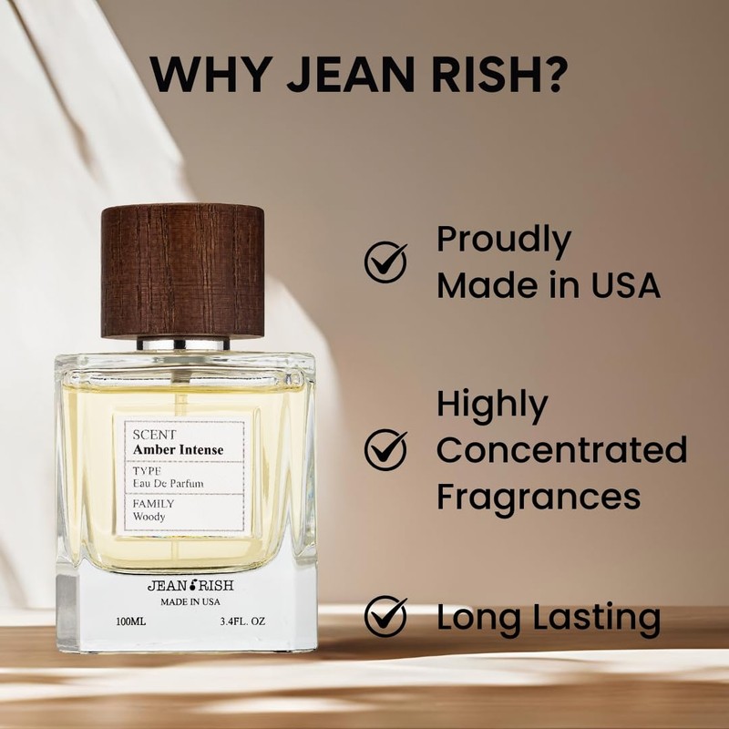 Jean Rish Amber Intense, Eau de Parfum for Men (3.4
