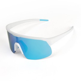 MMOWW Sports Sunglasses for Men Cycling Glasses TR90 Frame UV400 Protection Running Driving Fishing, White/Blue