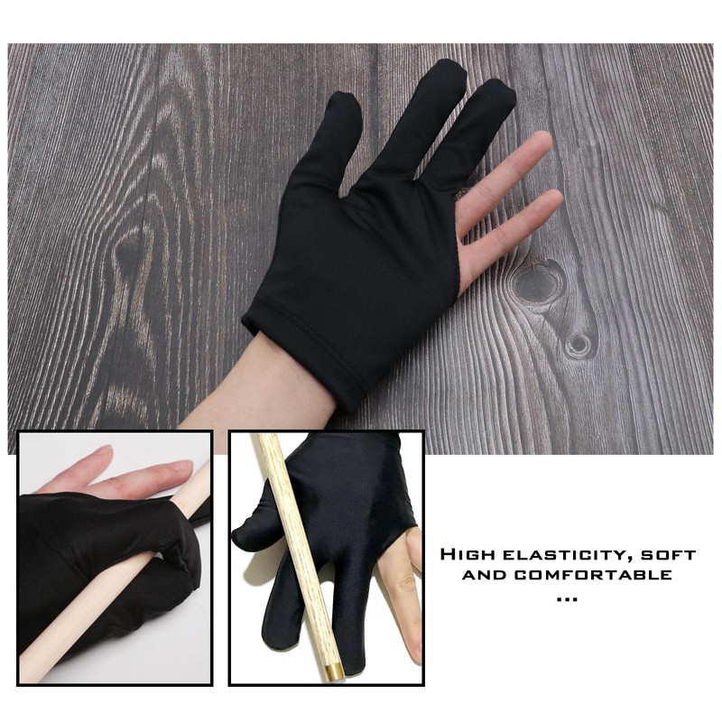 4PCS Billiard Gloves Three Finger Cue Snooker Billiard Pool Shooters