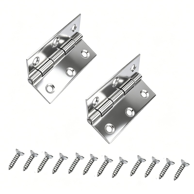 6 Pcs 2.5 Inch Stainless Steel Door Hinges, Silver Door