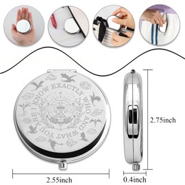PLITI 4th Wing Gift Dragon Rider Gift I Know Exactly Who and What You are Dragon Compact Mirror for Book Lover (What You are CM)