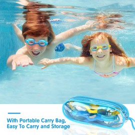 Starweh Kids Swim Goggles, 2 Pack Swimming Goggles No Leaking Anti Fog Kids Goggles for Boys Girls(Age 6-14), Blue & Yellow