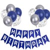 Happy Birthday Banner, Navy blue Birthday Decoration 12 inch Happy