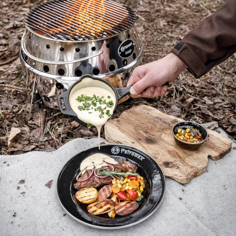 Petromax Cast Iron Saucepan with Pour Spouts, Sauce Pot for
