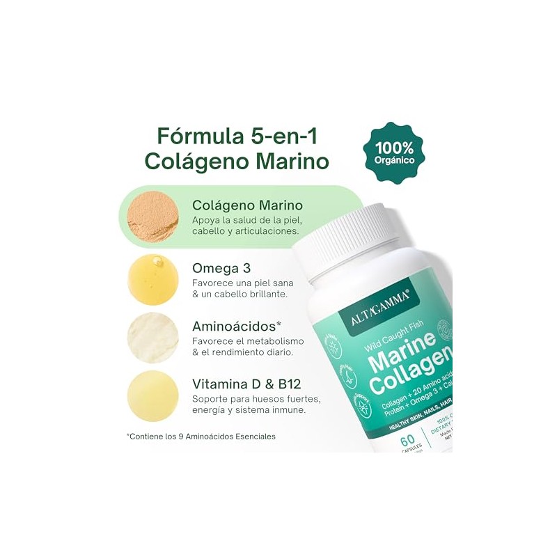 Marine Collagen Peptides Colageno Marino Hidrolizado Puro Vitaminas Cabello Piel
