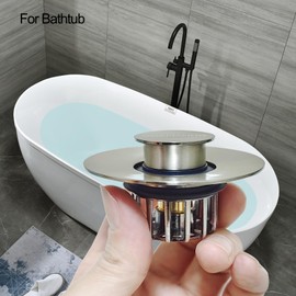 COAMANUG Bathtub Stopper | Pop-up Tub Stopper with Strainer, Shower Drain Hair Catcher | Bathroom Drain Plug | Drain Protector for 1-1/2 to 1-3/4" Bath Drain Hole