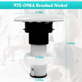 Sthovd 972-098A Seal Plug Stopper for Drain Sink Plug Part Push & Seal Drain Stopper Assembly in Polished Chrome 1 Piece