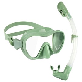 Aumerage Snorkel Mask for Adults - Professional Anti-Fog Diving Goggles, Comfortable Swim Mask for Snorkeling, Scuba & Swimming Training (Green)