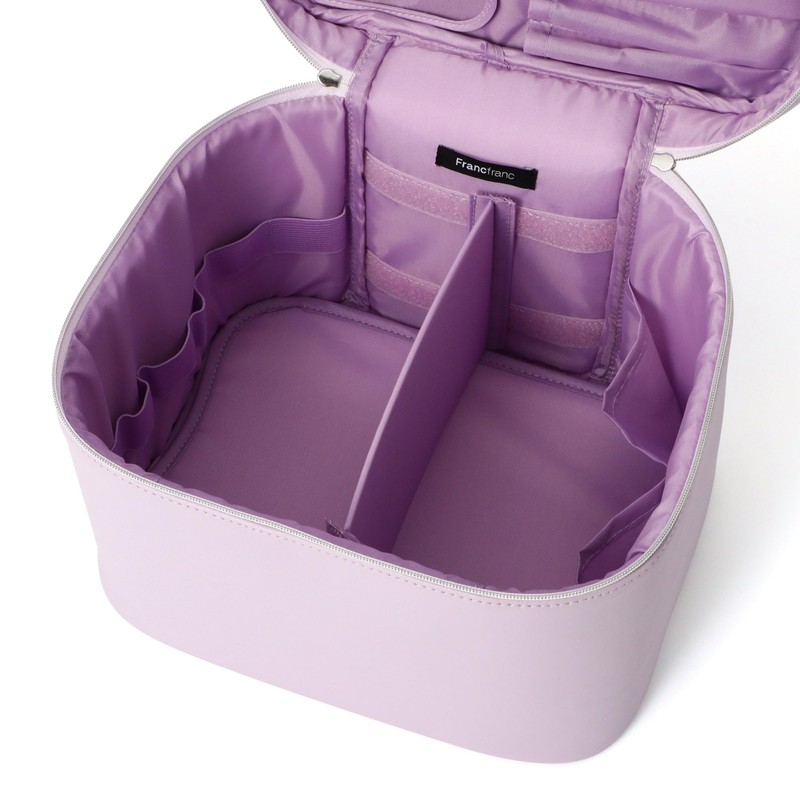 Francfranc French Wave Shape Vanity Pouch, Large, light purple