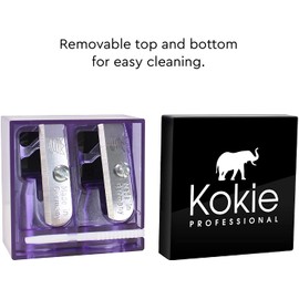 Kokie Makeup Pencil Sharpener for Lip, Eyebrow, and Eyeliner Pencil, Made in German Stainless Steel Blade, Size-Adjusting Adapter, Cleaning Stick