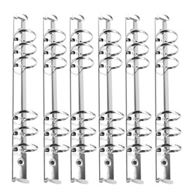 STOBOK Binding Spine Connector Rings Diameter 2 cm 6 Rings A5 Album Scrapbook Clips Notebook Diary Photo Album Ring Binder Stationery Office Supplies Silver Pack of 6