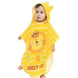 Hilmocho Kids Hooded Beach Towel Poncho Children Bath Towel Bathrobe Animal Cotton Swimming Pool Shower Towel for Boys and Girls
