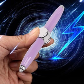 Fidget Pen Spinning Pen, Fidget Spinning Pen with LED Light to Relieve ADHD Stress, Ballpoint Pen, Anti-Stress Anxiety Gift Pen for Business Adults, Students