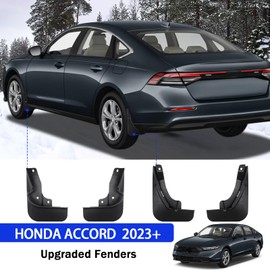 Peleus Upgraded Mud Flaps Mud Guards for Honda Accord 2025 2024 2023 Aerodynamic Mud Flaps Splash Guards Fenders for Honda Accord 2025 2024 2023 Accessories Set of 4 Mudguards Mudflaps