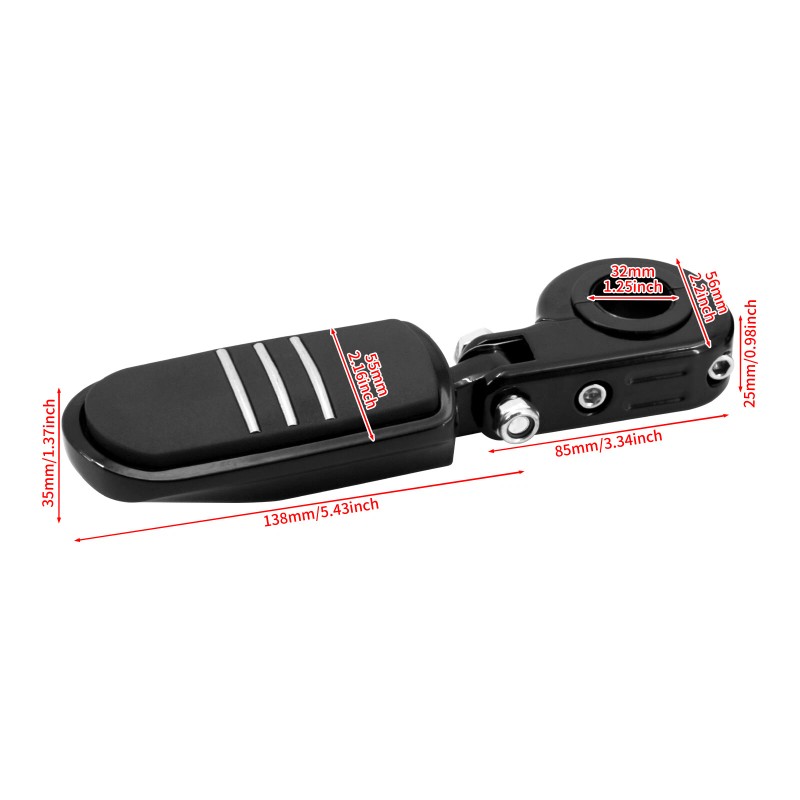 YHMTIVTU Black 1 1/4" 32mm Engine Guards Highway Foot Peg