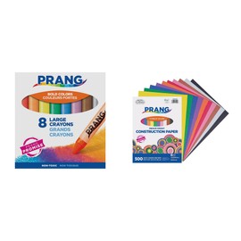 Casafoyer Crayons and Construction Paper Combo Kit for Creative Arts and Crafts Projects