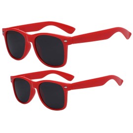 OWL Unisex Family Sunglasses Set – UV400 Protection, Impact-Resistant Polycarbonate Lens, Lightweight & Comfortable, Kids Polarized, Luxury Retro Design, Matching Style for Family Eyewear, Red