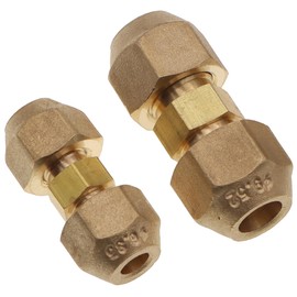 Air Conditioning Copper Pipe Extension -1/4" and 3/8" Flare Nut, Joint Double Connector, Intermediate Connection Head, Free Welding, Fits 1/4" and 3/8" Diameter Tubes
