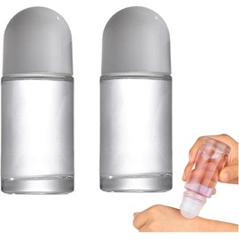 Kryoflare 2Pcs Glass Roll-On Bottles, 50ML, White with Plastic Roller Ball and Cap for Essential Oils