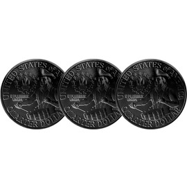 Black Ruthenium Genuine 1976 Washington Bicentennial Quarter US Coin - Lot of 3