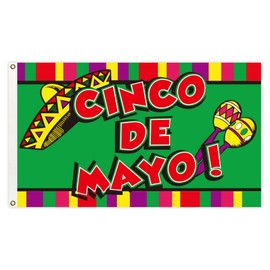 Cinco De Mayo House Large 3x5ft Flag Mexican Party Banner May 5 Sign Banner Outdoor Indoor Garden Flags
