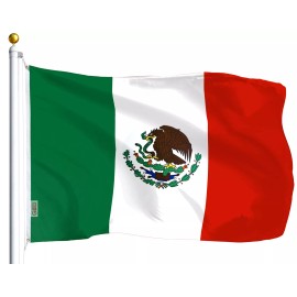 G128 Combo Pack: 3x5 Ft 75D Printed  USA American Flag & Mexico (Mexican) Flag
