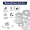 ZQZ 108Pcs Flat Washers, 304 Stainless Steel Fender Washers Assortment,