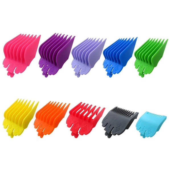 Upgraded 10-PK 1/16” to 1” Professional Hair Clipper Guards Cutting