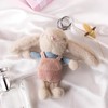 Galepromot 1Pc White 16cm Keychain Decoration,Plush Keychain Overalls Dress-up Long