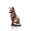 Butler & Peach Detailed Small Solid Bronze Fox Sitting Boxed