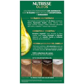 Tinte para cabello Nutrisse Oleos sin amoniaco 7.12 rubio cenizo nacarado