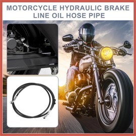ACROPIX 66.93" Length 10mm ID Motorcycle Hydraulic Brake Line Oil Hose Pipe Stainless Steel Braided Cable for ATV Motocross Sport Bikes Street Bikes Black Car Parts