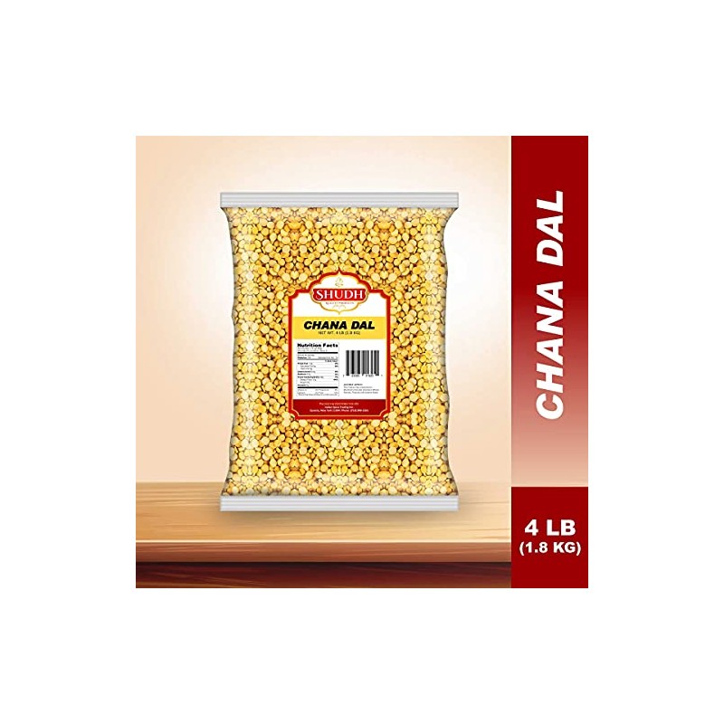 Premium Chana Dal, Split Desi Chickpeas (4-Pounds)