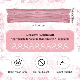 Newwiee 48 Pcs Cloth Napkin and 6 Pcs Cheesecloth Table Runner Set 18 x 18 in Cotton Napkin 10ft Cheese Table Runner Boho Gauze Table Setting for Wedding Easter Birthday Baby Shower Decor(Dusty Pink)