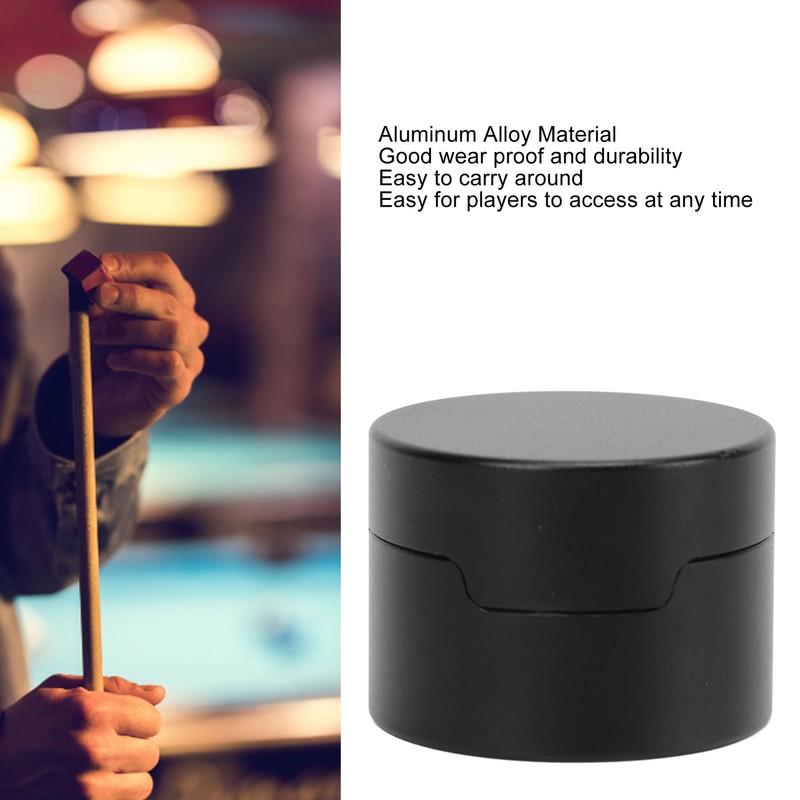 Billiard Chalk Case Round Aluminum Alloy Cue Chalk Box Holder