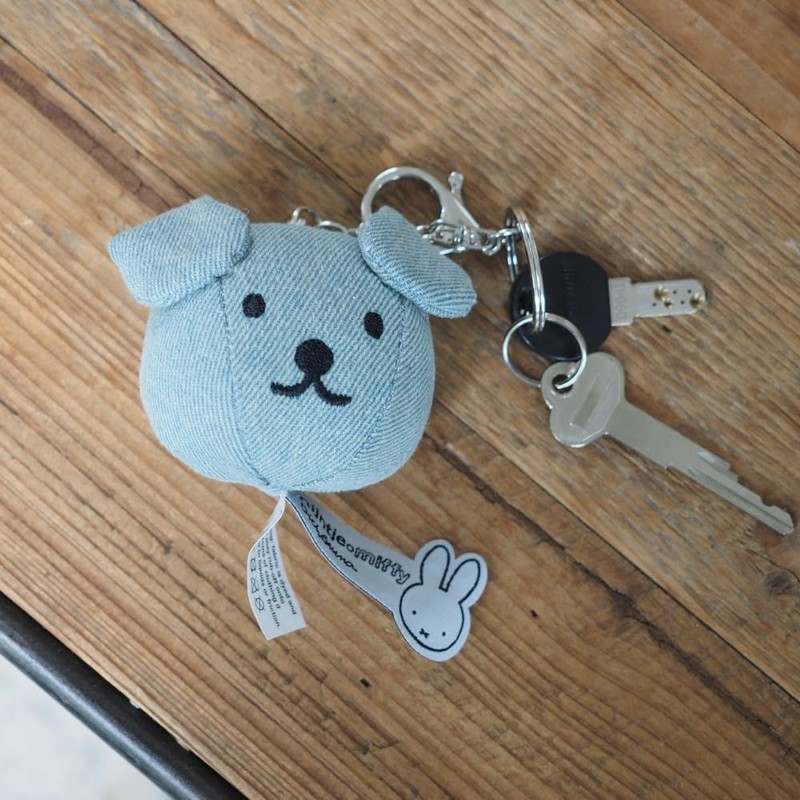 BON TON TOYS Snuffy Denim Bag Charm Keychain Light Wash