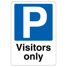 V Safety Visitors Only - Mandatory Blue Parking 210 x 297 mm (A4) - 3mm Reflective Aluminium Composite Safety Sign