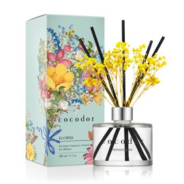 COCODOR Preserved Real Flower Reed Diffuser/Refreshing Air / 6.7oz(200ml) / 1 Pack/Reed Diffuser Set, Oil Diffuser & Reed Diffuser Sticks, Home Décor&Office Decor, Fragrance and Gifts