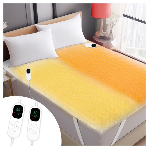 Heated Mattress Pad Queen 80"×60", Fits Mattresses up to 25.6"