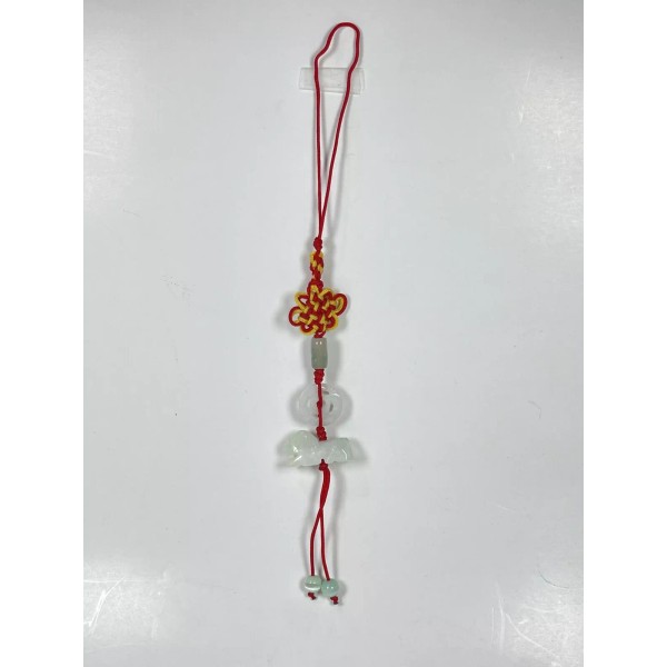 Unbranded Hand Carved Natural Jade Chinese Zodiac Sheep Pendant Knotted