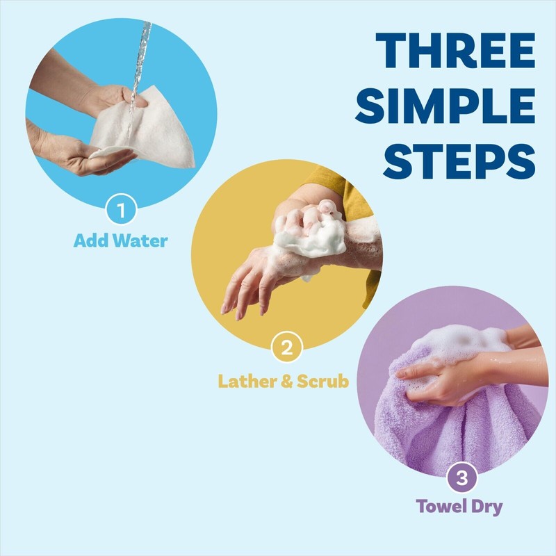 Scrubzz Disposable Rinse Free Bathing Sponges - Unscented, 50 Count