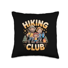 Hiking Club Family – Fun Outdoor Adventure Tee Throw Pillow