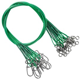 QISHUO Fishing Line Wire Leaders Lures High Strength Fishing Wire Leader Steel Rig Fishing Leaders Stainless Black Nickel #1 20lb 5.9in 50pcs