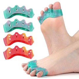Silikon-Zehentrenner, Corrector Gel Toe Straighteners, 4 Pcs Toe Support Pads Cushion - Realign Bent für Frauen, Yoga-Übungen, Fußausrichtung