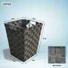 ARPAN Waste Paper Bin Grey Nylon Plastic Strong Square Storage