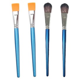 4 Pcs Mop Brush for Acrylic Painting Oval Blending Paint Brushes Flat Paint Brushes for Acrylic Painting for Acrylic Paint Watercolor Face and Body Art Painting