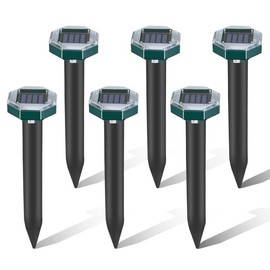 Mole Repellent Solar Powered - Ultrasonic Mole Repeller Vole Repellent Outdoor, Mole Deterrent, Rodent Snake Repellent Chipmunk Gopher Repellent Mole Repellent for Lawns (6)