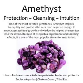 Natural Crystal Reiki Healing Quartz Mini Palm Thumb Worry Stone (Set of 2)(Amethyst)